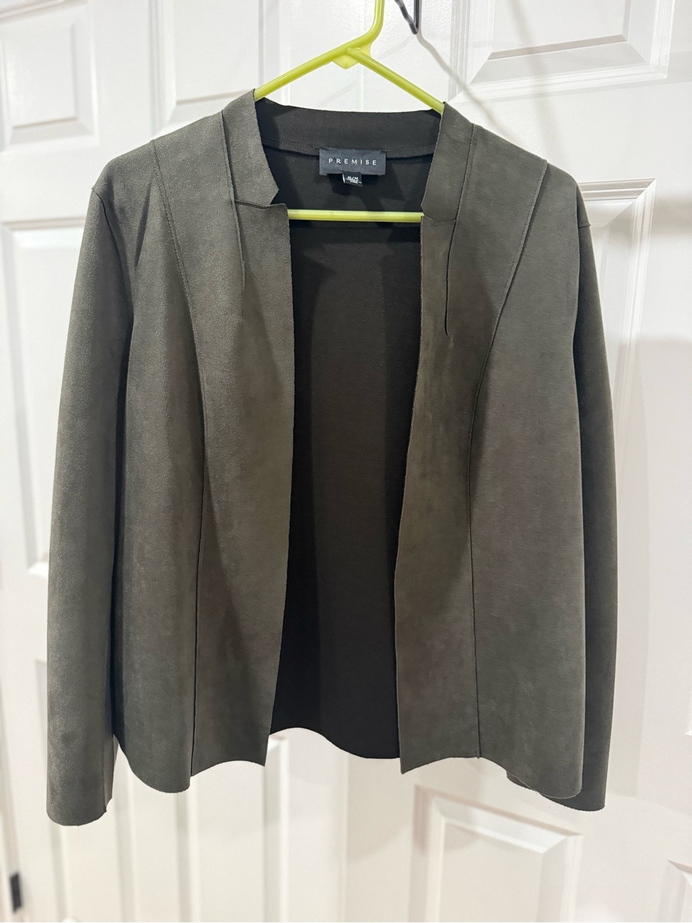 Premise Olive Open-Front Blazer Jacket